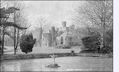 Oldswinford Castle and fish pond - the likely site of Grendel's mere - depicted on a postcard dated 1907 (a full size version is included in the PDF file).